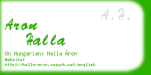 aron halla business card